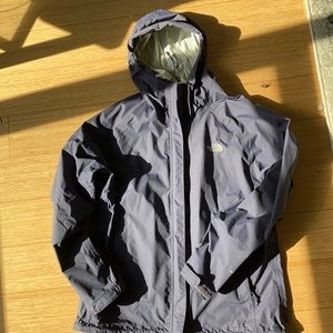 Women’s large north face purple raincoat l